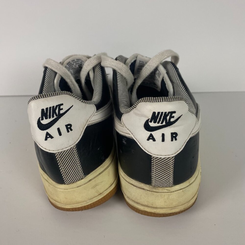 Nike Air Force 1 Sneakers Men's Sz 10 Shoes Black Seersucker Pack Low Pinstripe - Picture 10 of 14